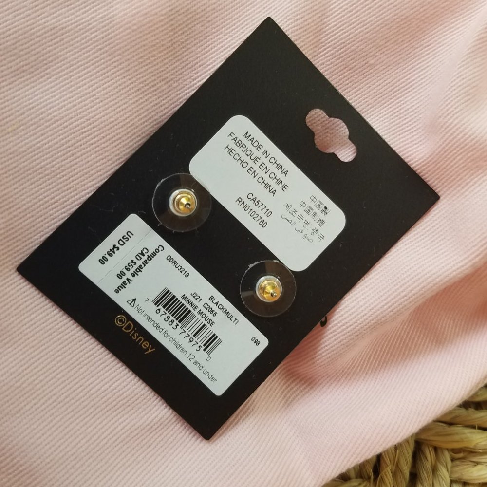 Kate Spade Minnie Mouse Earrings Studs Black Red - Picture 5 of 7